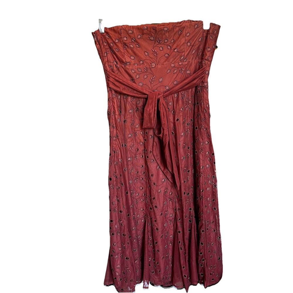 Coast Size 12 Embroidered Floral Mauve women's strapless dress - Picture 2 of 10